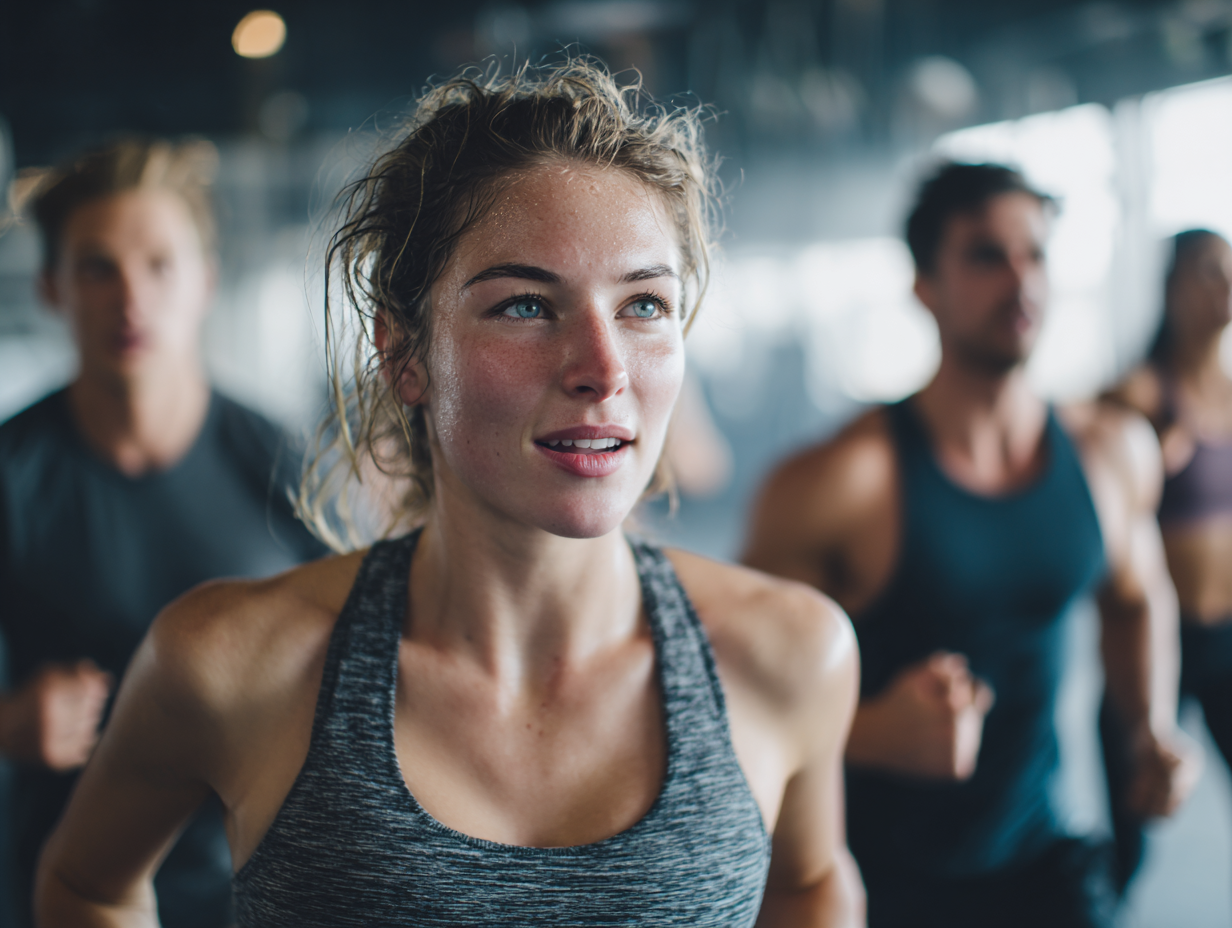 Gruppo di persone in allenamento